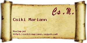 Csiki Mariann névjegykártya