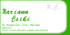 mariann csiki business card